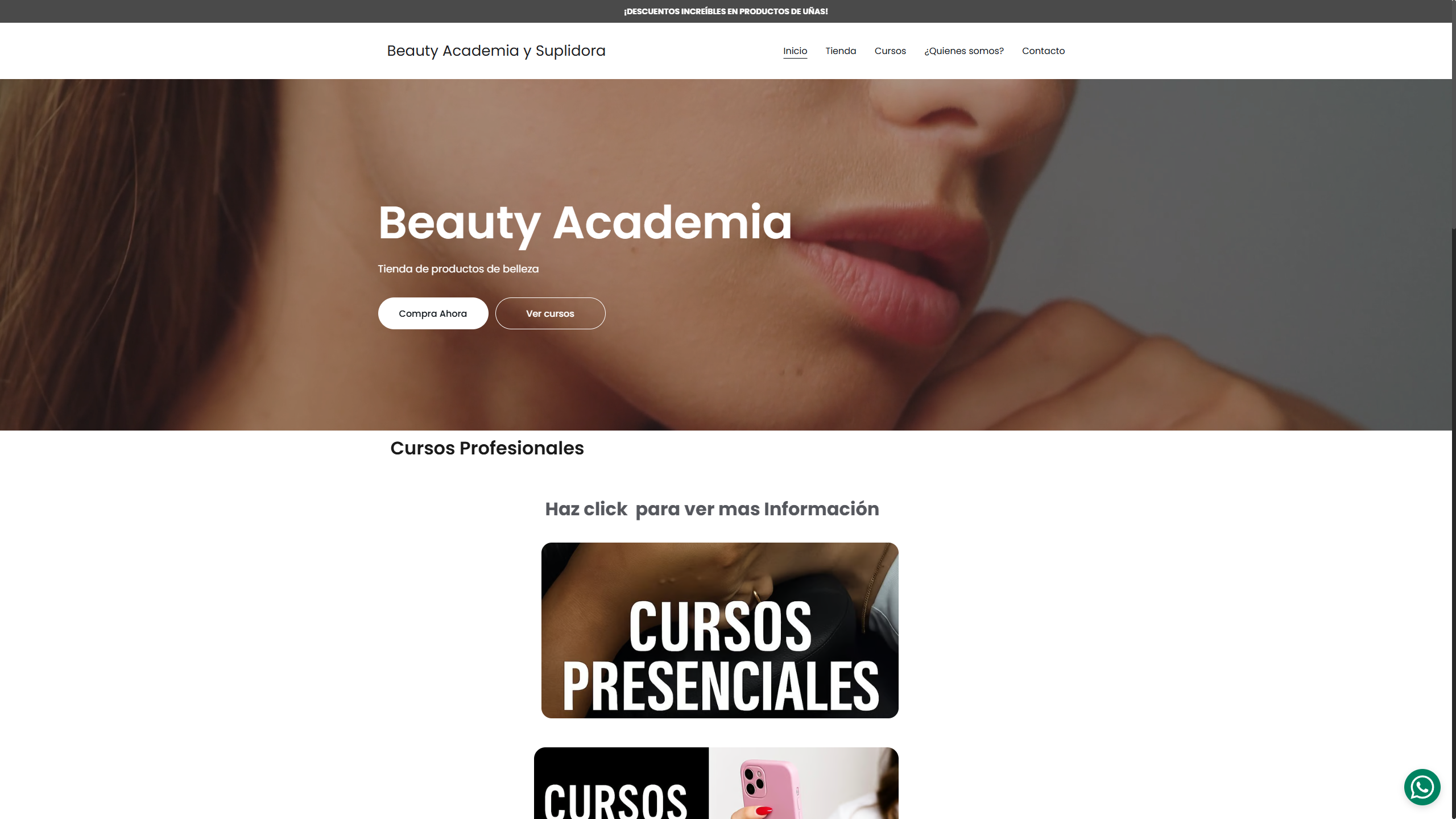 Página de inicio de la tienda